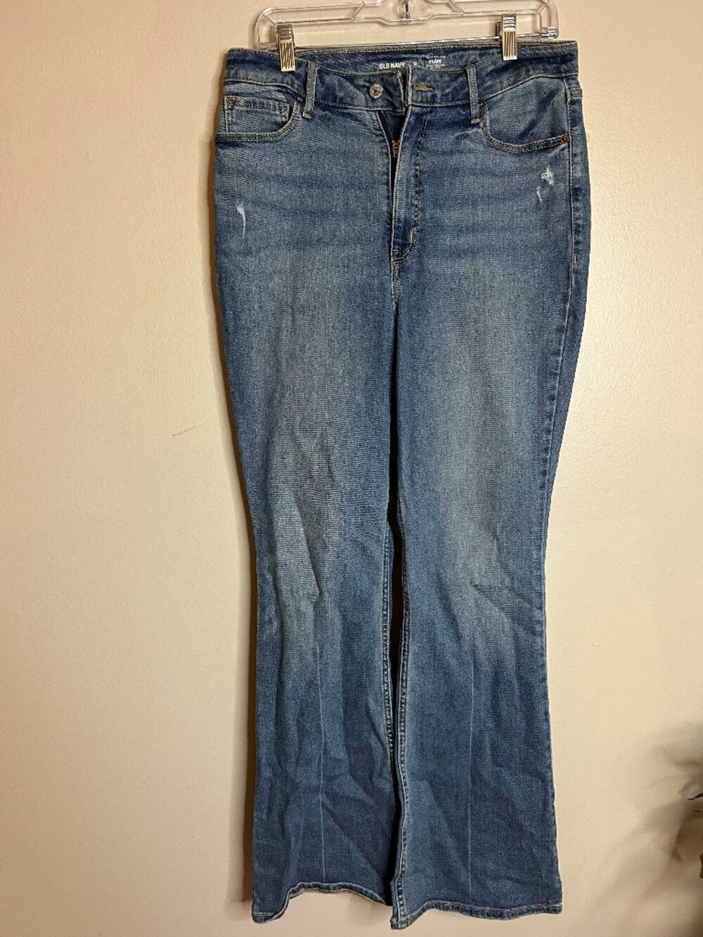 Old Navy Jeans Womens 12 High Rise Flare Leg Light Wash 70s boho chic Casual